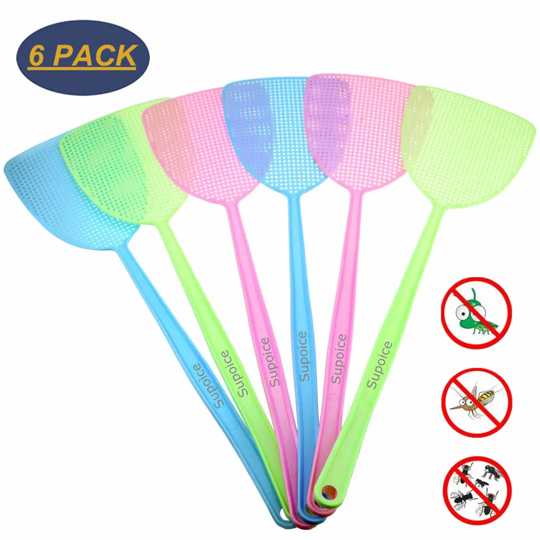 Fly Swatter Manual Swat Pest Control Plastic with Long Handle Assorted Sweet Colors